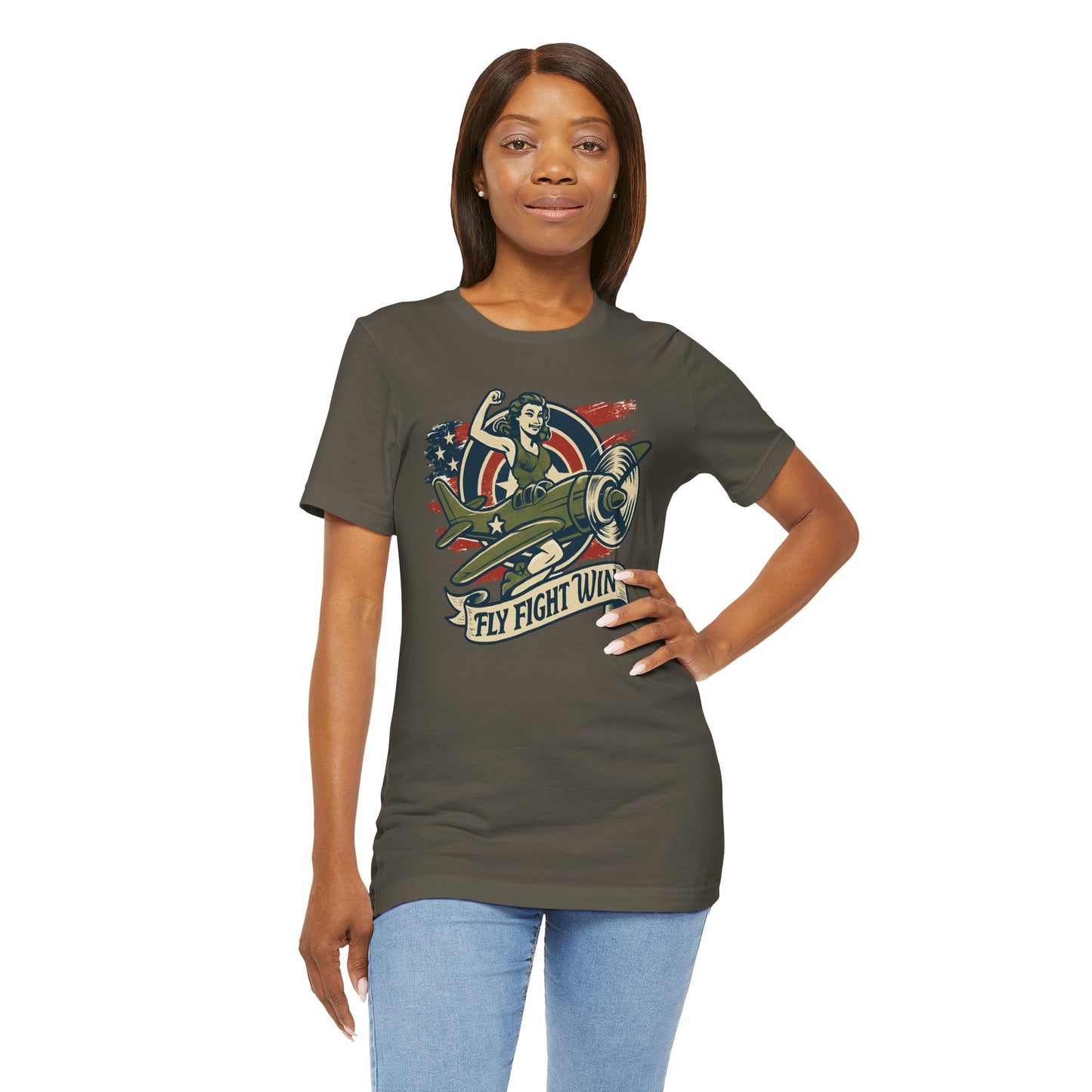 Vintage Warrior Tee - Fly Fight Win, Unisex Casual T-Shirt