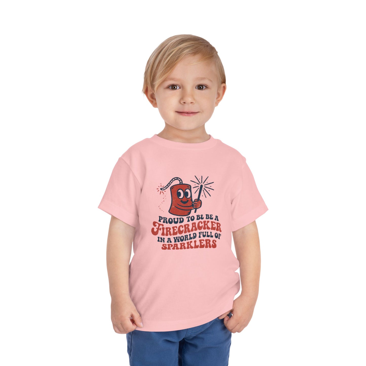 Proud to be a Firecracker Shirt, Kids Summer Apparel Celebration Tee