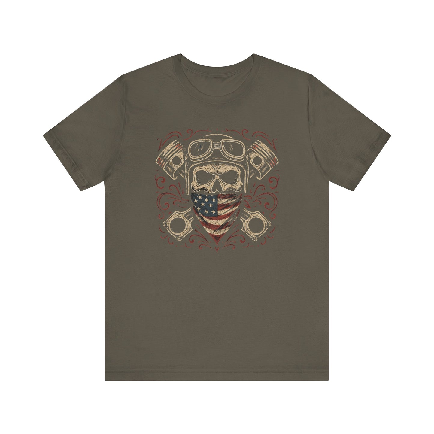 Vintage Pilot Tee with American Flag Design