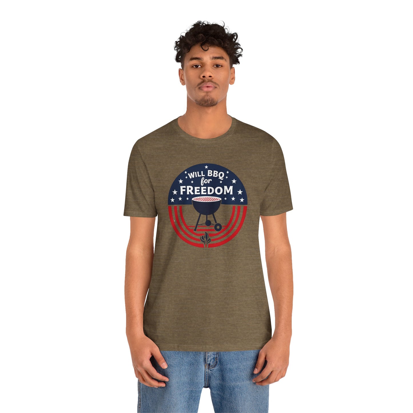BBQ Freedom Tee | Unisex Jersey Shirt, Grill Lover Gift, 4th of July Shirt, Summer BBQ Apparel, Freedom Celebration Top
