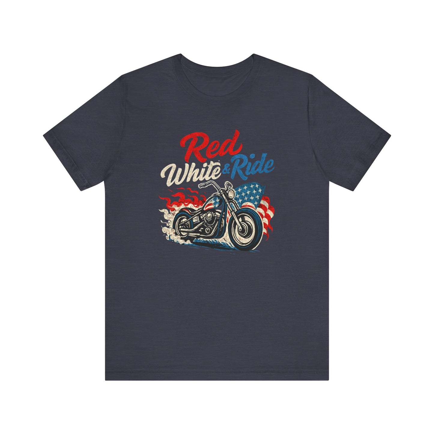 Red White & Ride Motorcycle Tee