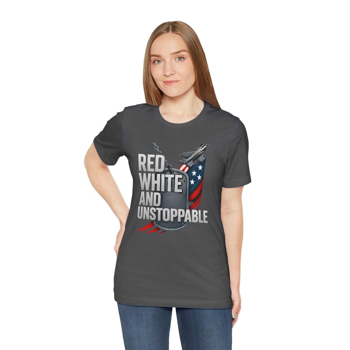 Red, White, and Unstoppable Graphic T-Shirt