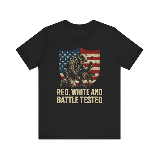 Red, White and Battle Tested tee