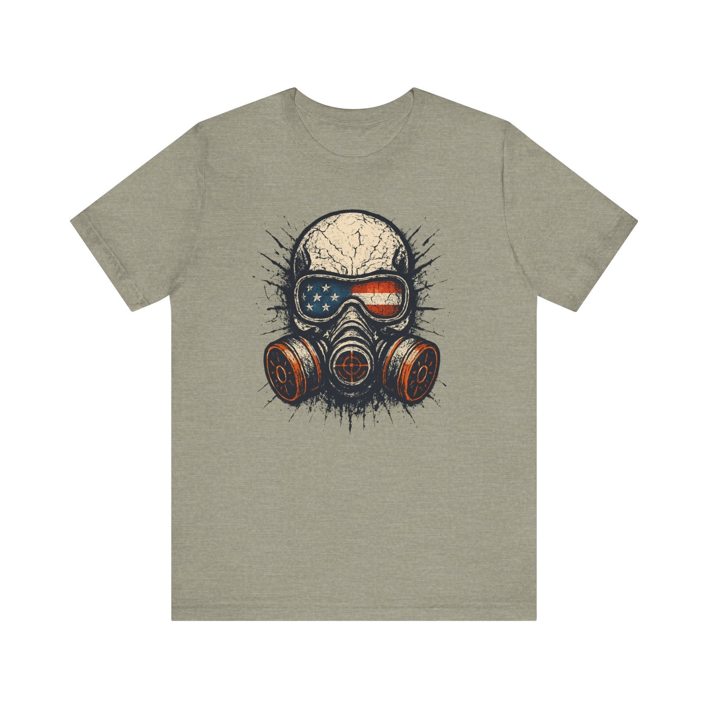 Vintage Gas Mask Unisex Tee - Retro Skull Design, Festival Streetwear