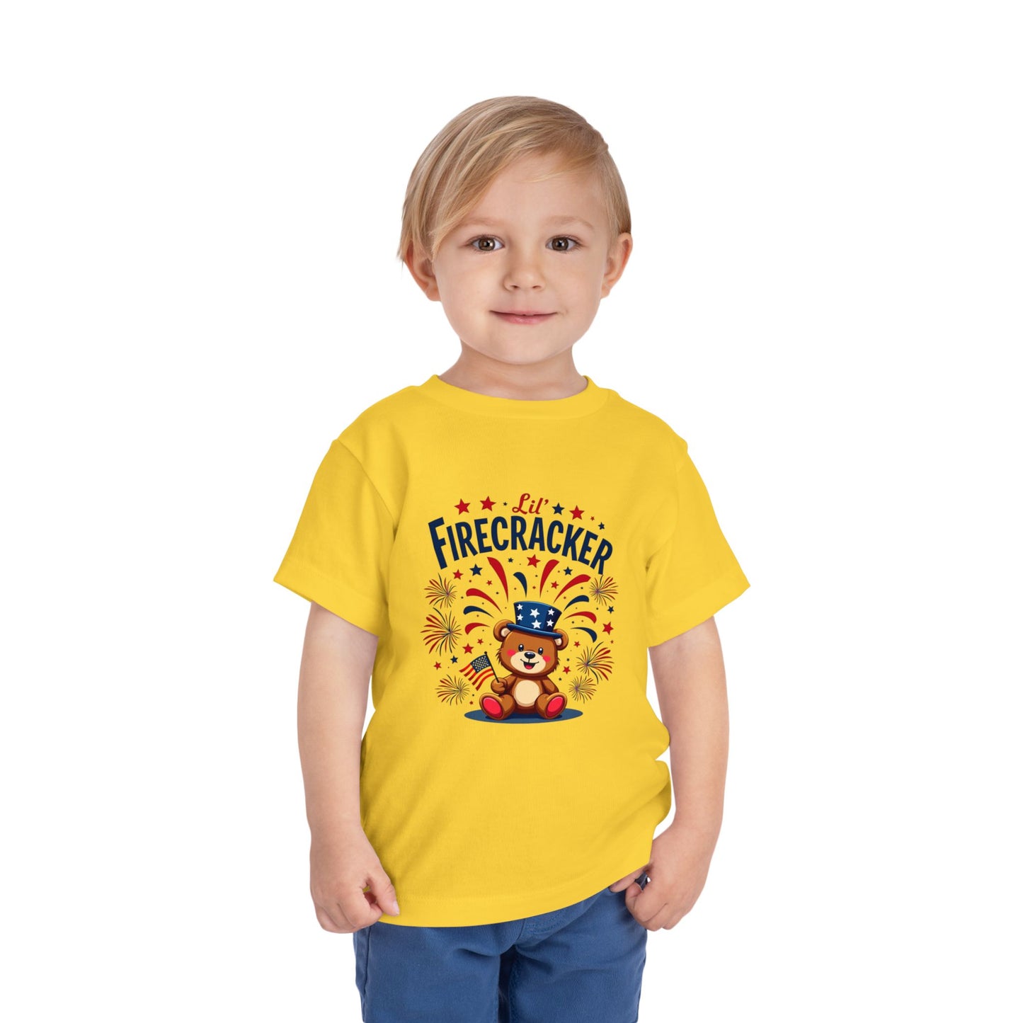 Patriotic Toddler Tee - Little Firecracker 4th of July Shirt