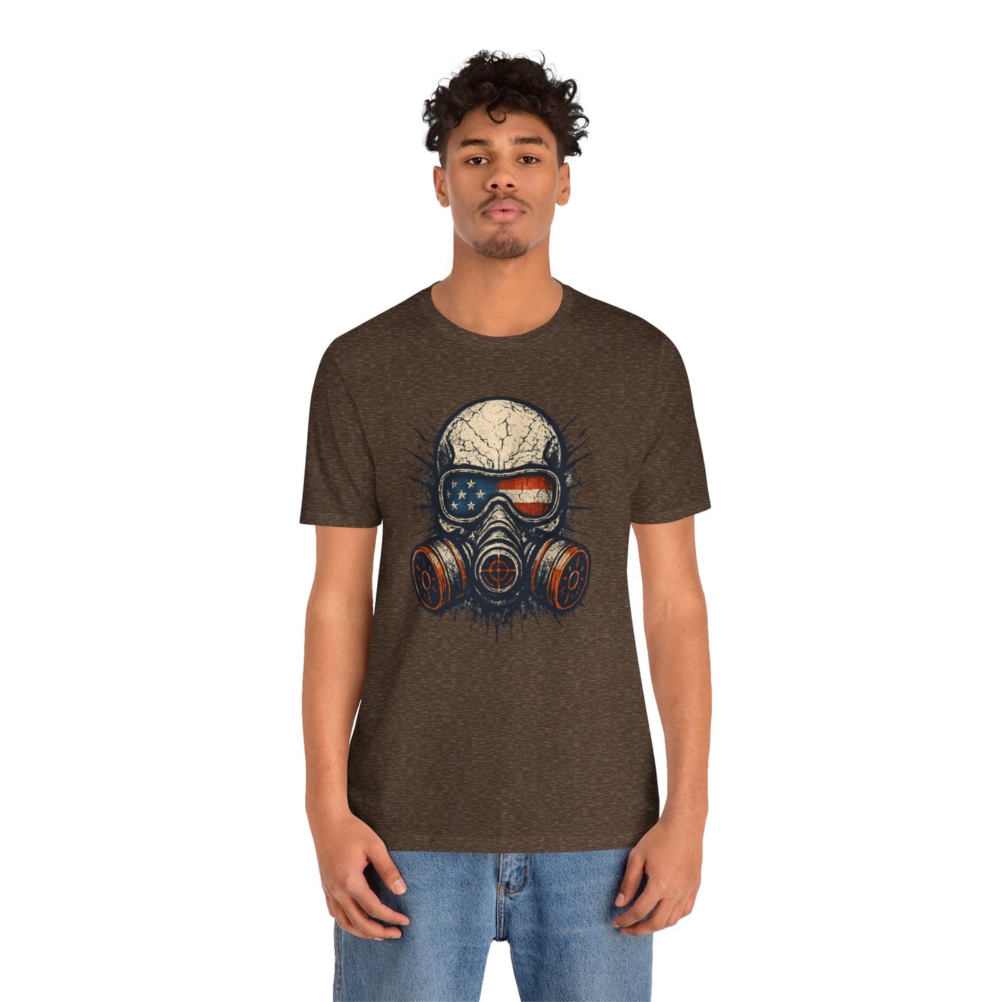 Vintage Gas Mask Unisex Tee - Retro Skull Design, Festival Streetwear
