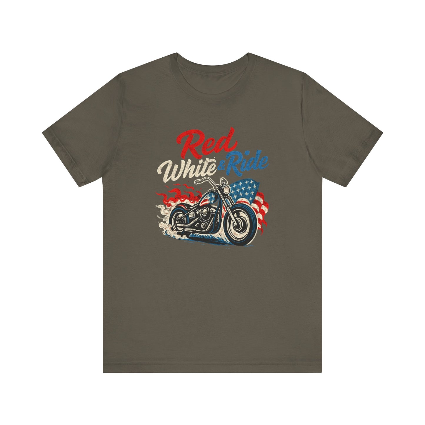 Red White & Ride Motorcycle Tee