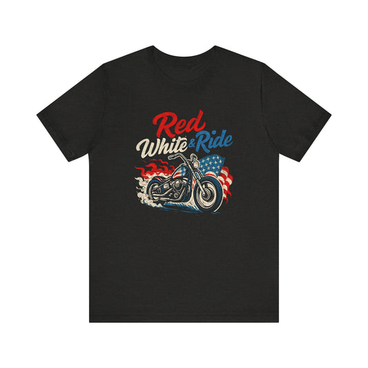 Red White & Ride Motorcycle Tee