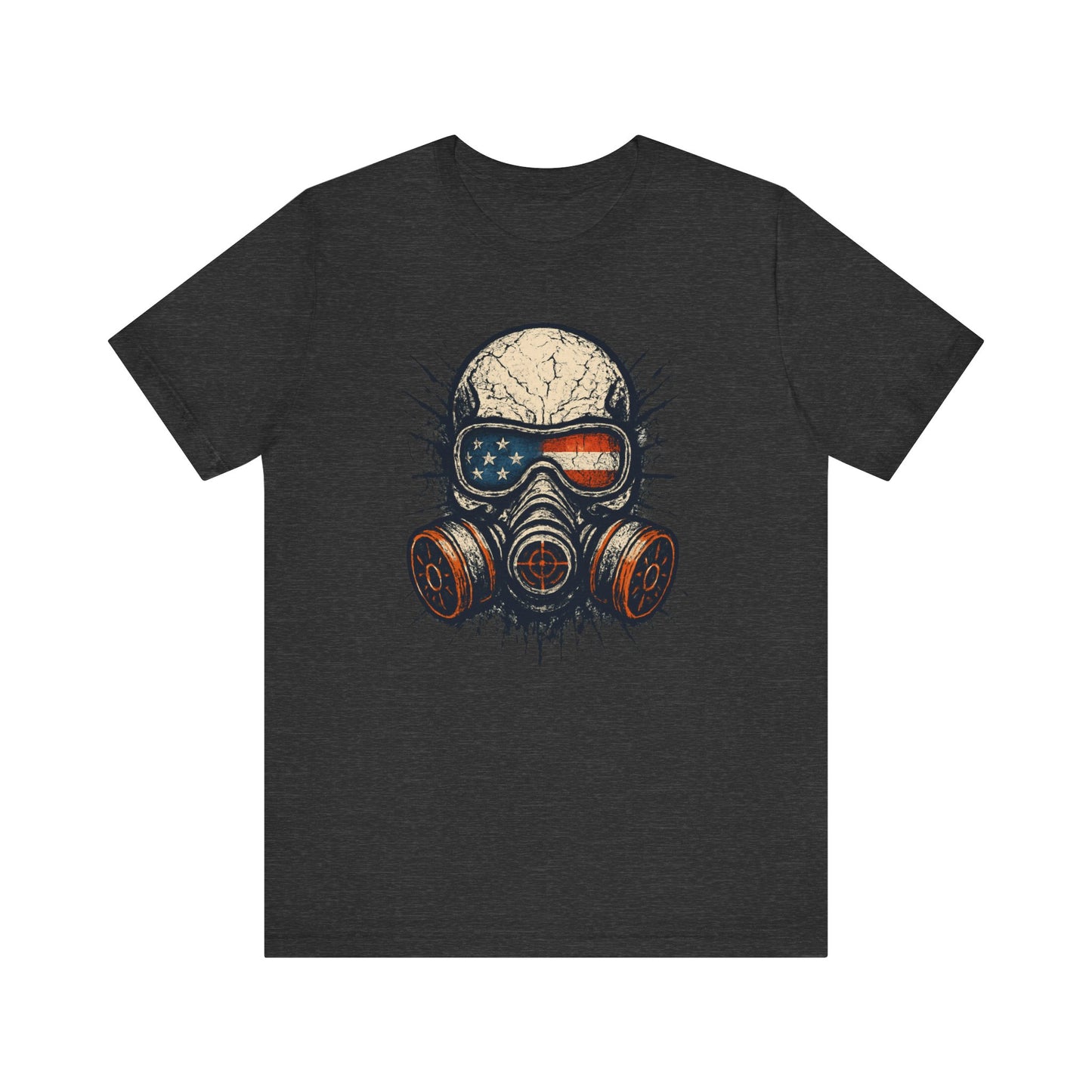 Vintage Gas Mask Unisex Tee - Retro Skull Design, Festival Streetwear
