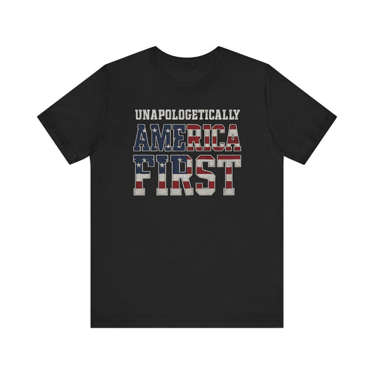 America First Unisex Tee | Patriotic Short Sleeve Shirt
