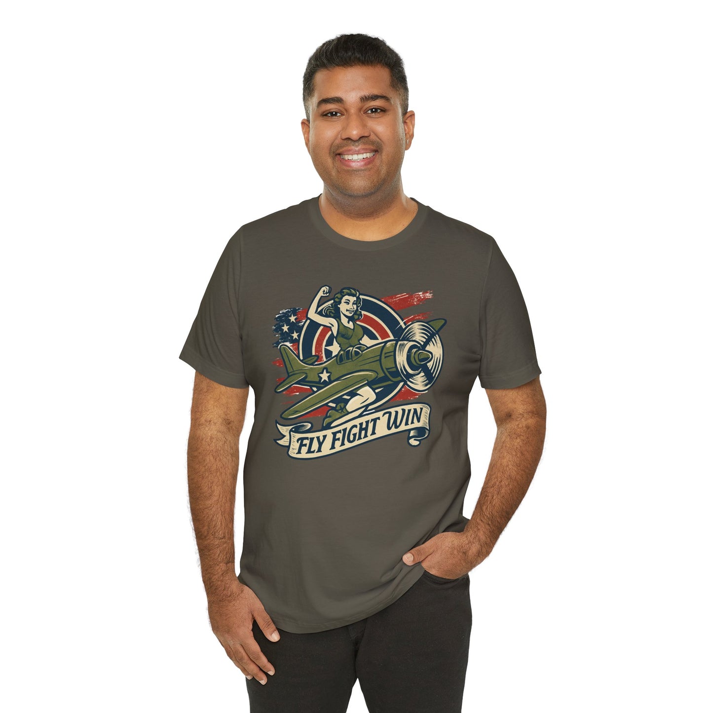 Vintage Warrior Tee - Fly Fight Win, Unisex Casual T-Shirt