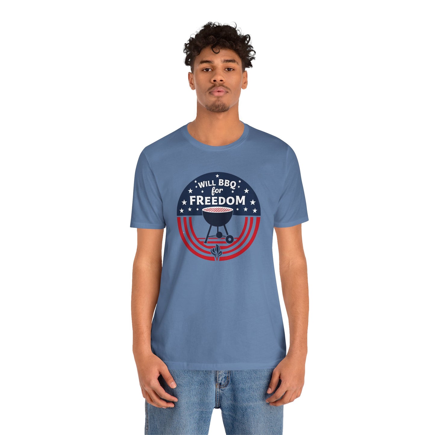 BBQ Freedom Tee | Unisex Jersey Shirt, Grill Lover Gift, 4th of July Shirt, Summer BBQ Apparel, Freedom Celebration Top