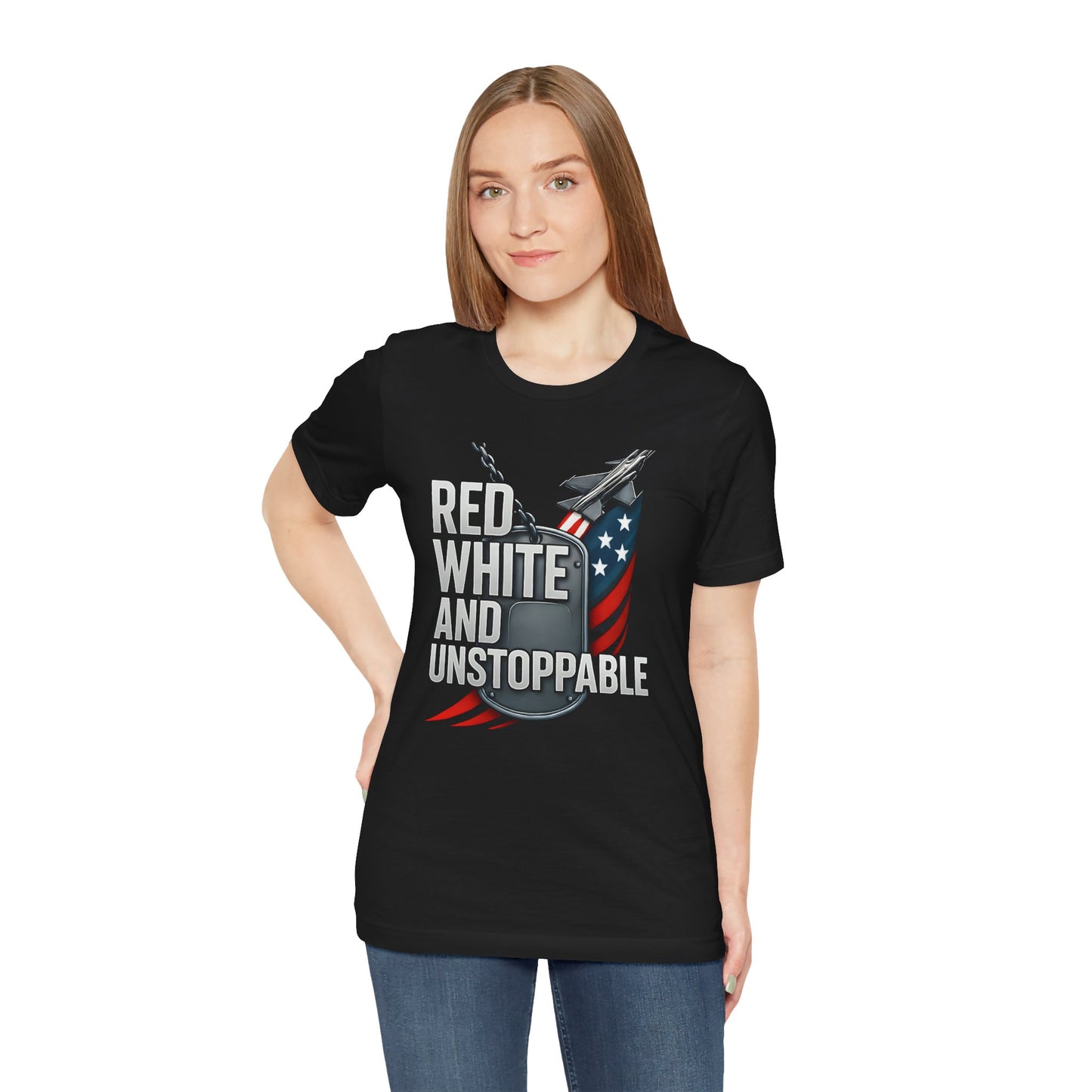 Red, White, and Unstoppable Graphic T-Shirt