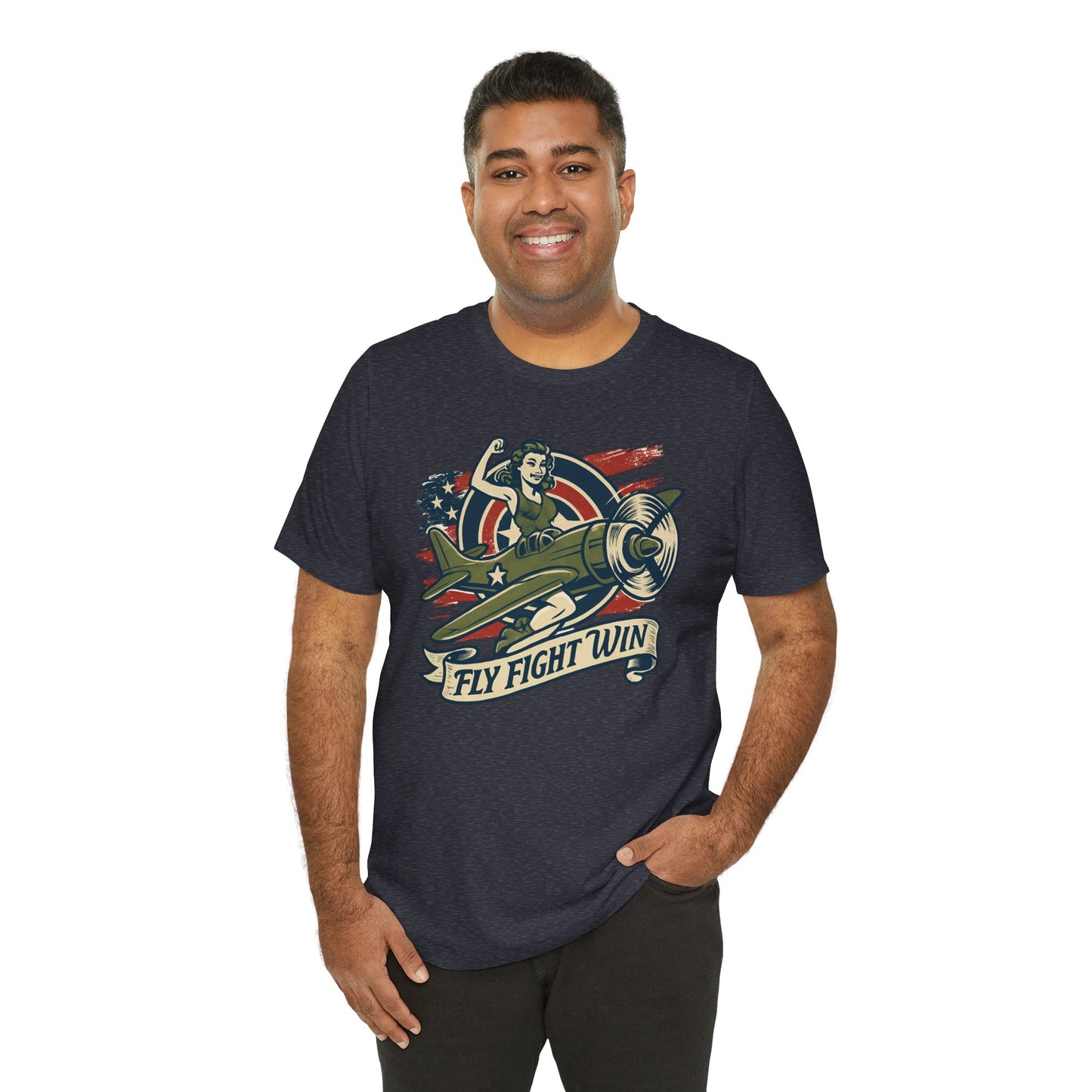 Vintage Warrior Tee - Fly Fight Win, Unisex Casual T-Shirt