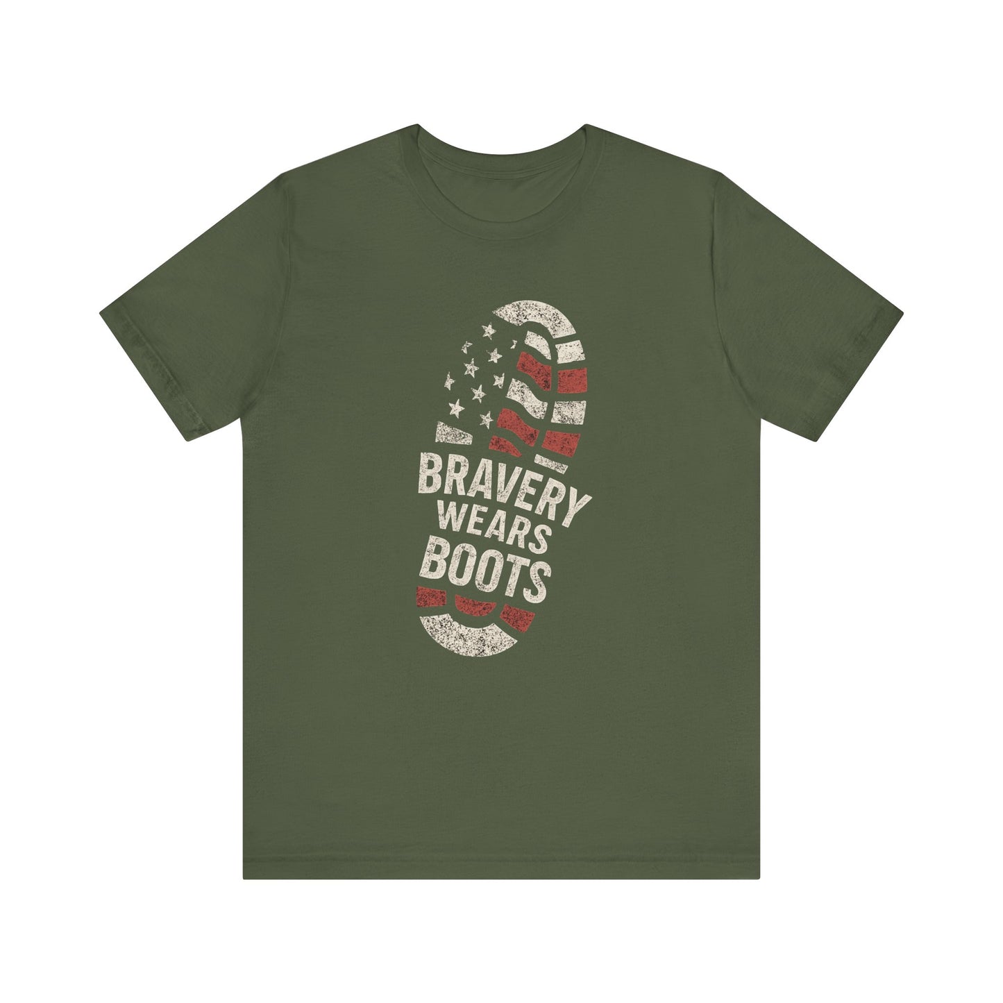 Bravery Wears Boots - Veterans Military Tribute Shirt