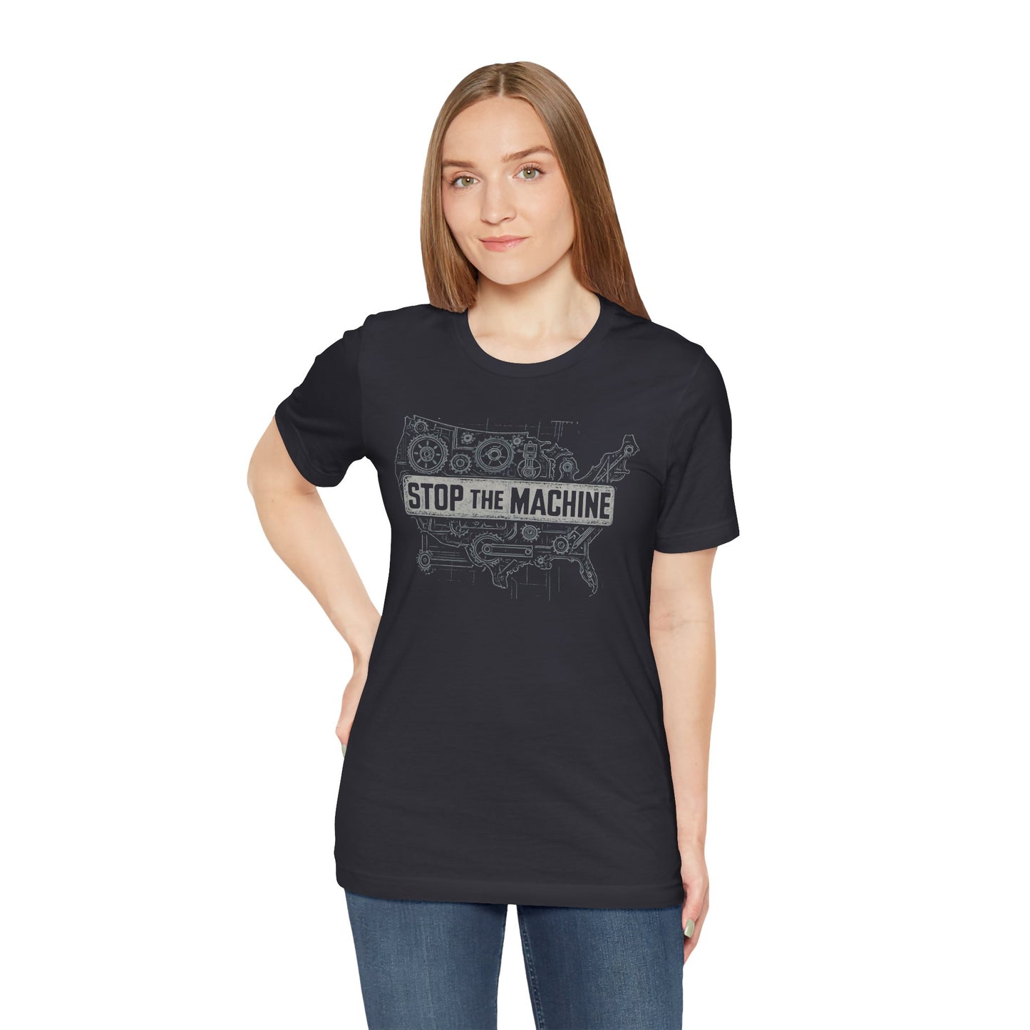 Stop The Machine Statement Shirt, Casual Wear