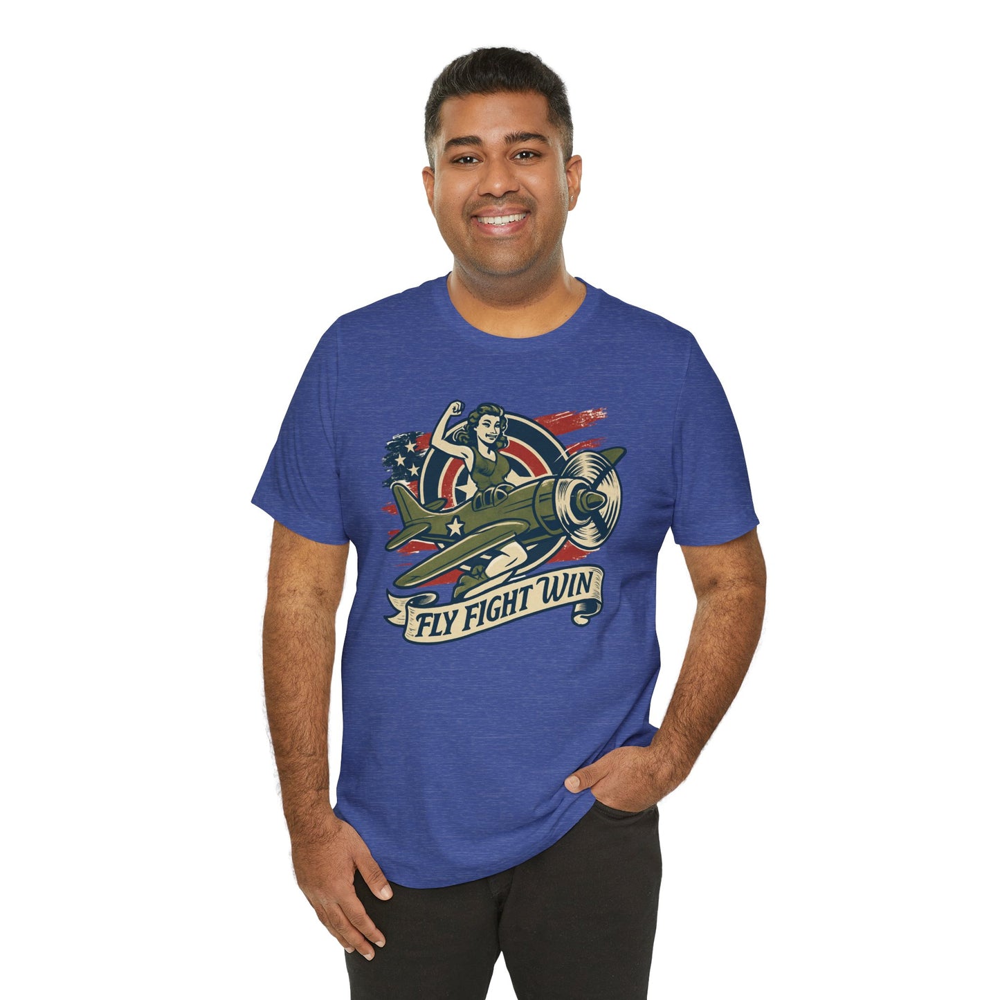 Vintage Warrior Tee - Fly Fight Win, Unisex Casual T-Shirt