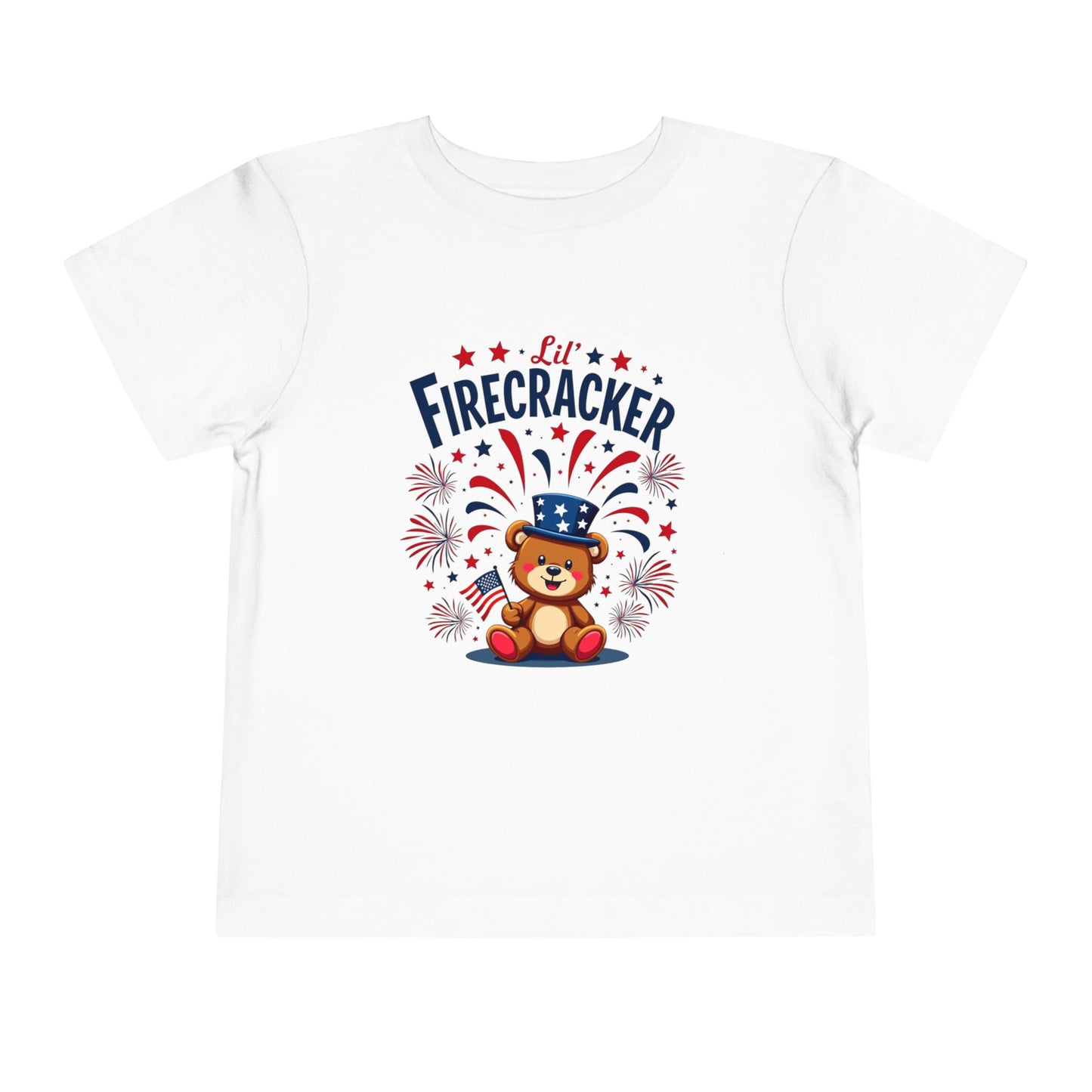 Patriotic Toddler Tee - Little Firecracker 4th of July Shirt