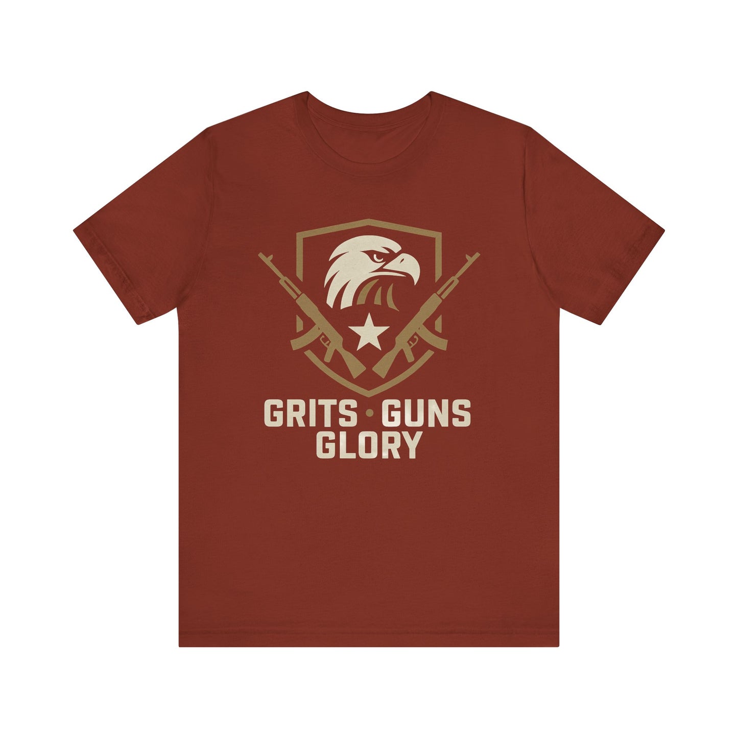 Grits Guns Glory Tee - Gift for Militant Enthusiasts, Patriot Apparel