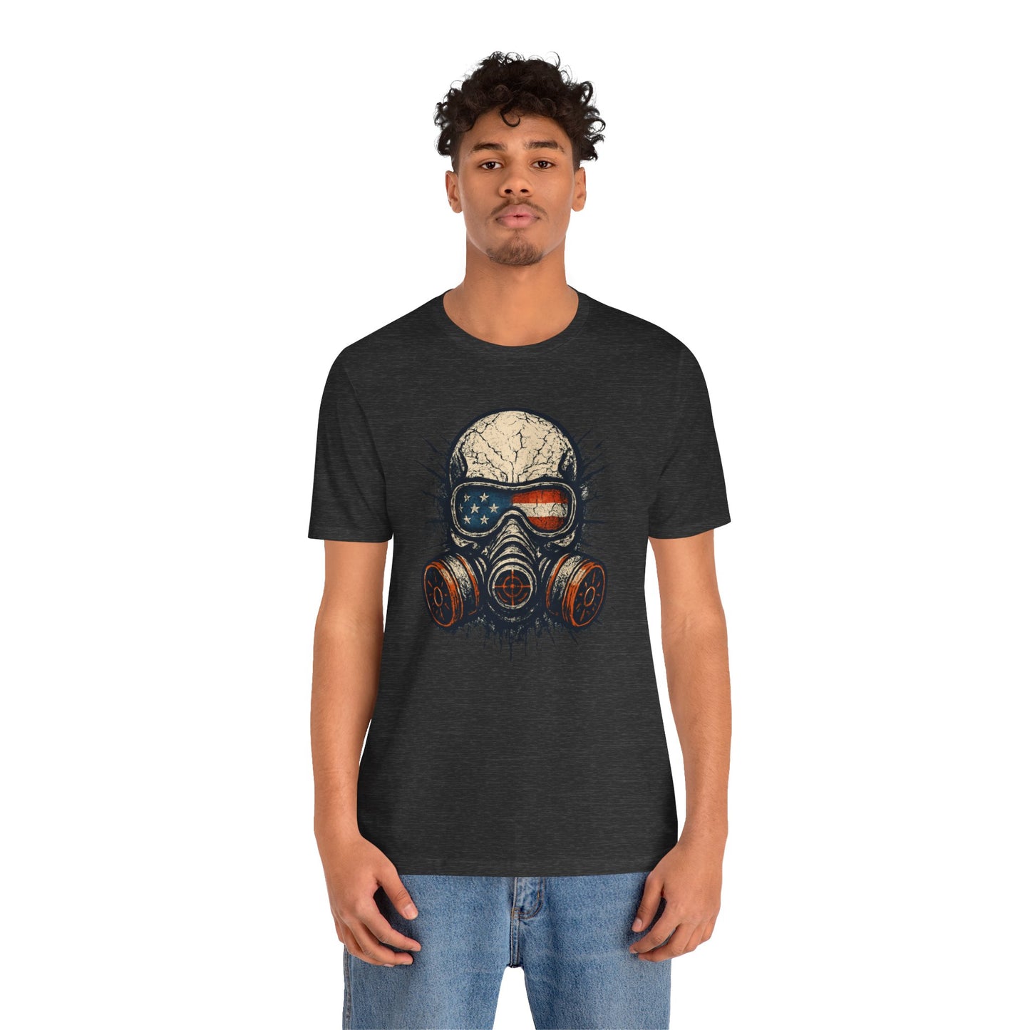 Vintage Gas Mask Unisex Tee - Retro Skull Design, Festival Streetwear