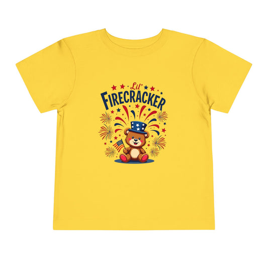 Patriotic Toddler Tee - Little Firecracker 4th of July Shirt