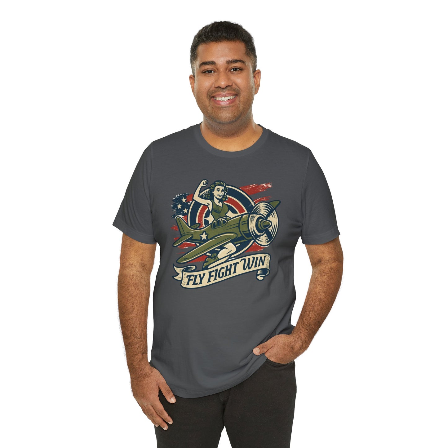 Vintage Warrior Tee - Fly Fight Win, Unisex Casual T-Shirt