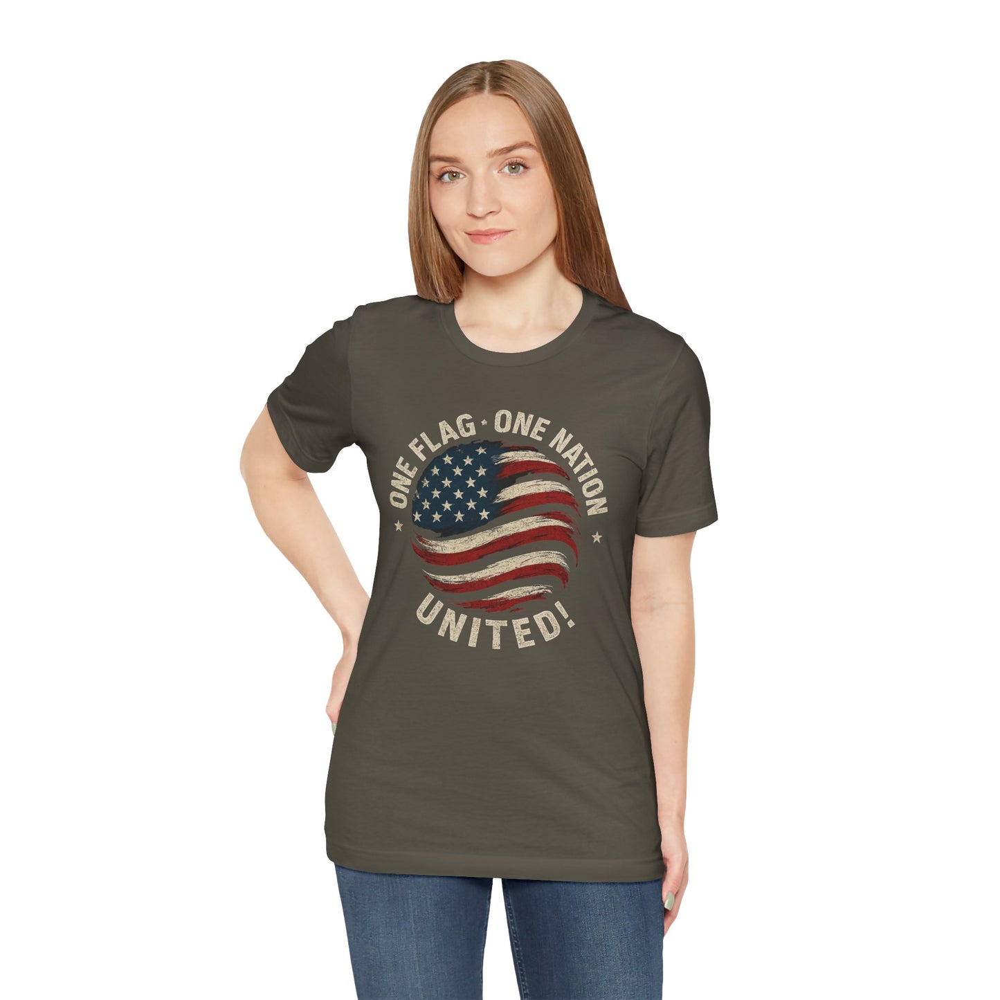 One Flag One Nation United! | Ideal for Independence Day, Memorial Day, Veterans Day, Casual Wear, Gifts