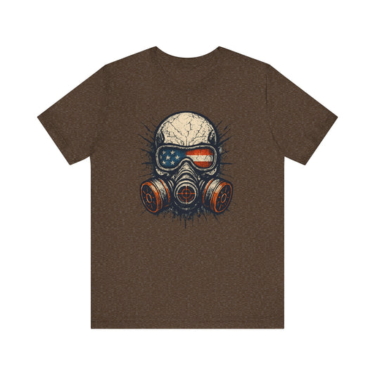 Vintage Gas Mask Unisex Tee - Retro Skull Design, Festival Streetwear