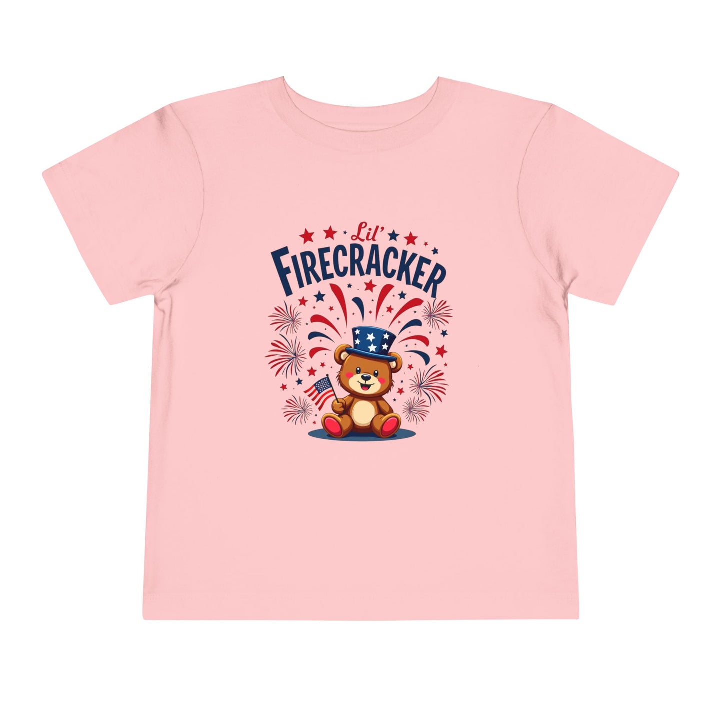 Patriotic Toddler Tee - Little Firecracker 4th of July Shirt