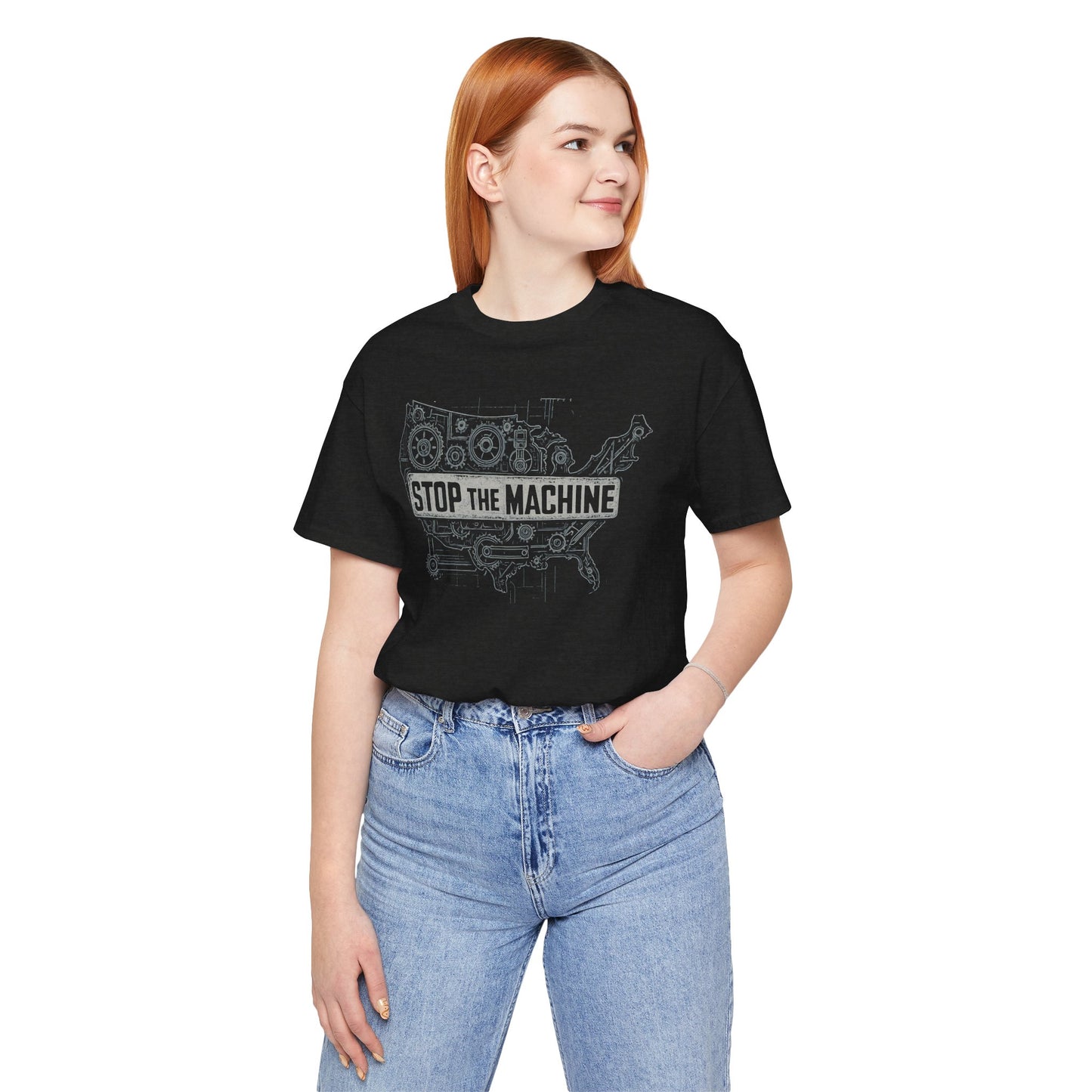 Stop The Machine Statement Shirt, Casual Wear
