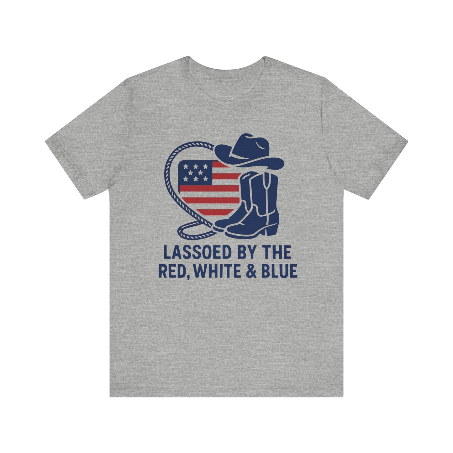 Patriotic Cowboy Tee - Lassoed by the Red, White & Blue