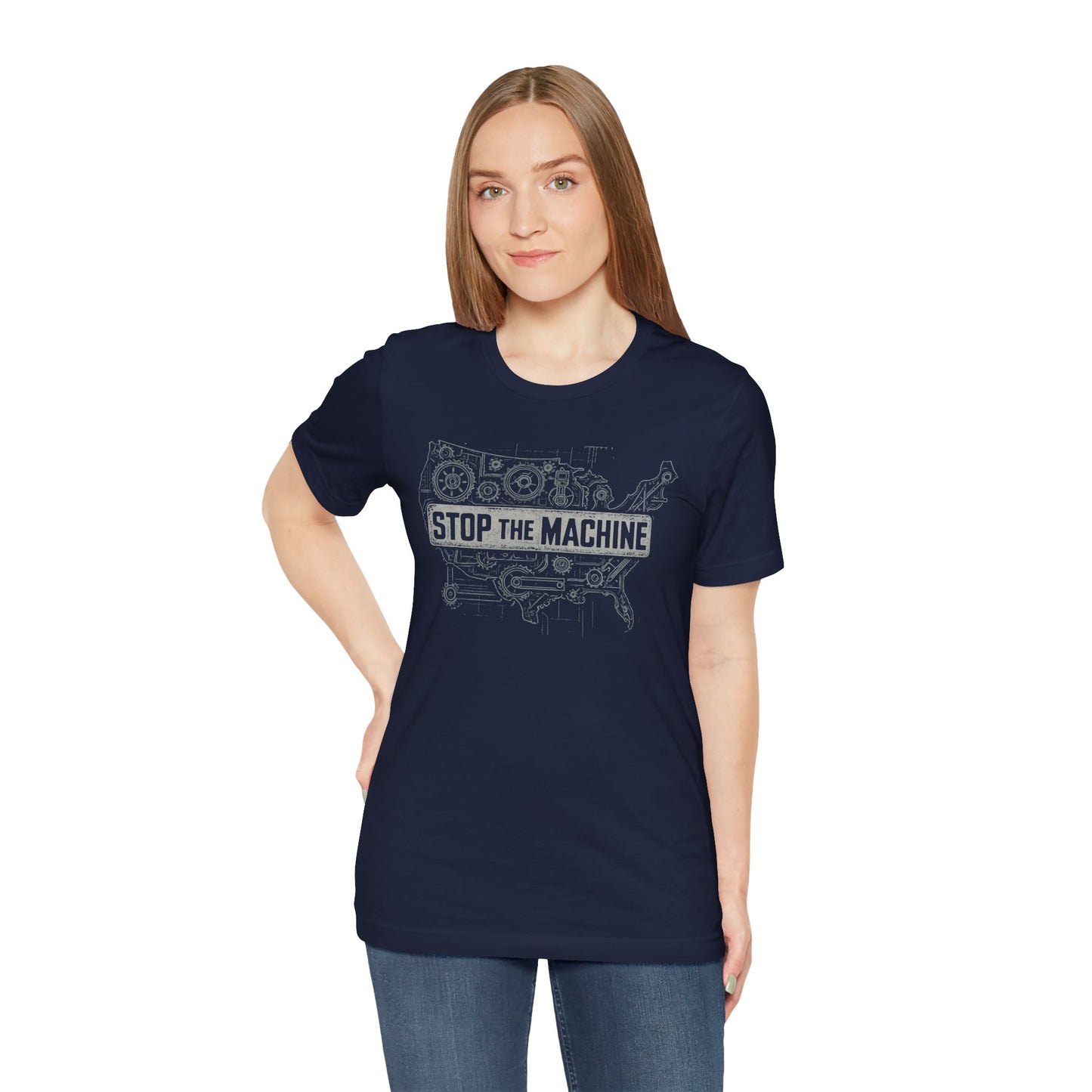 Stop The Machine Statement Shirt, Casual Wear