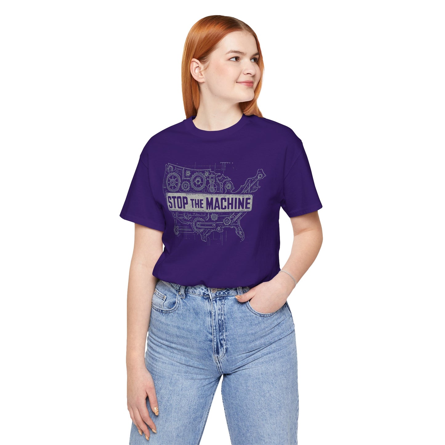 Stop The Machine Statement Shirt, Casual Wear