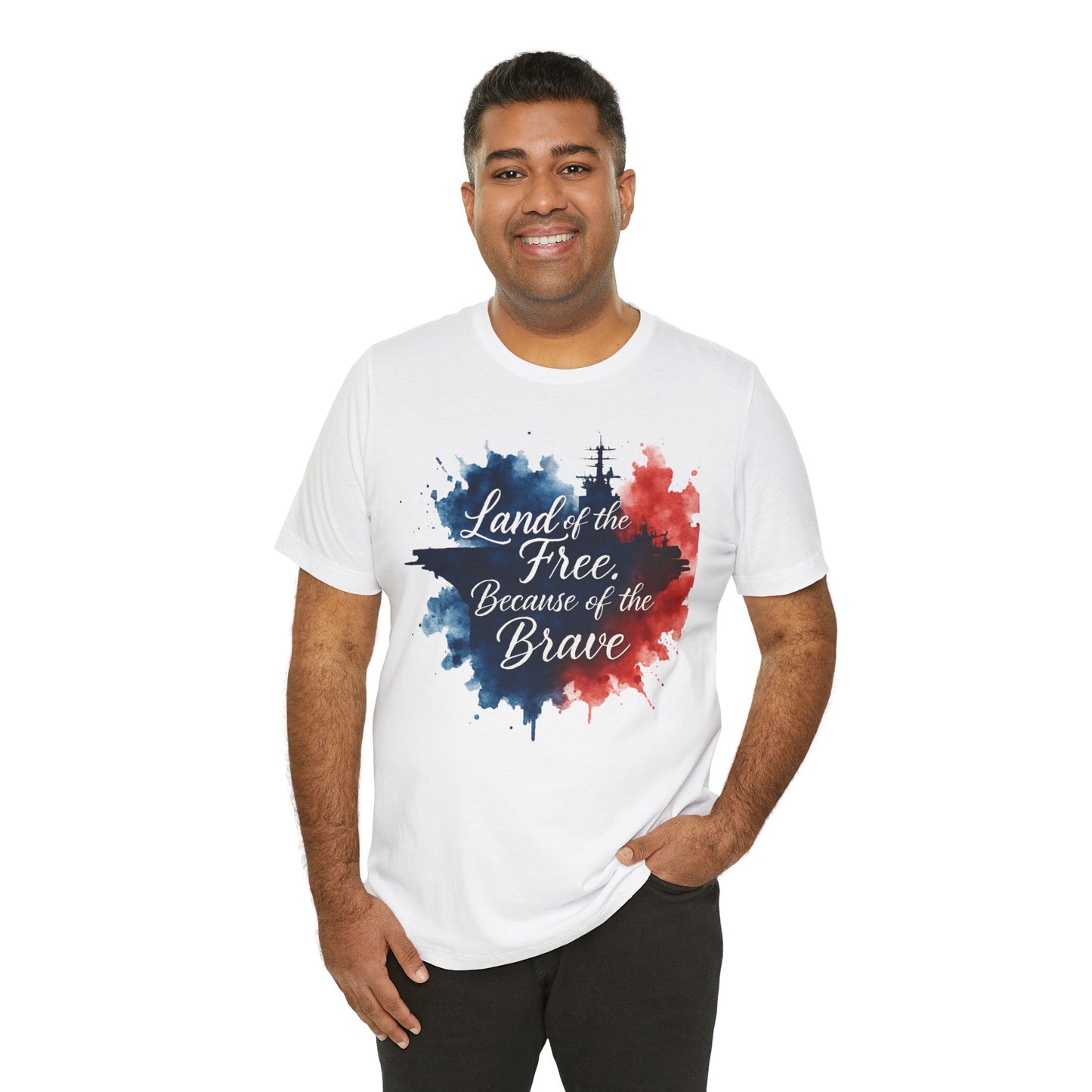 Patriotic Graphic Tee, Unisex Short Sleeve Shirt, Land of the Free Tee, Memorial Day Gift, Independence Day Apparel, Casual Summer Wear