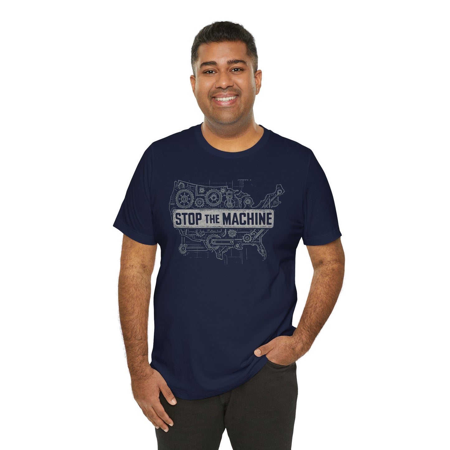 Stop The Machine Statement Shirt, Casual Wear