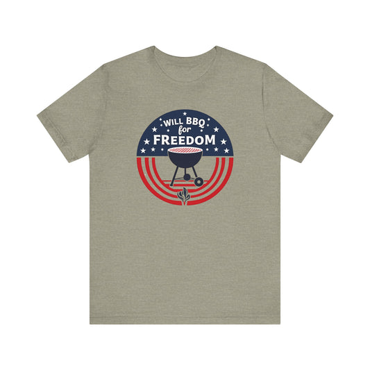 BBQ Freedom Tee | Unisex Jersey Shirt, Grill Lover Gift, 4th of July Shirt, Summer BBQ Apparel, Freedom Celebration Top