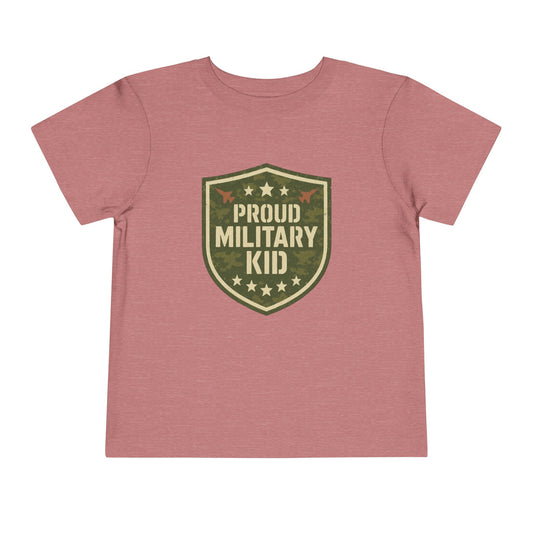 Proud Military Kid Toddler Tee, Kids Clothing, Military Family Gift, Short Sleeve Shirt, Patriotic Toddler Outfit, Boys and Girls Apparel