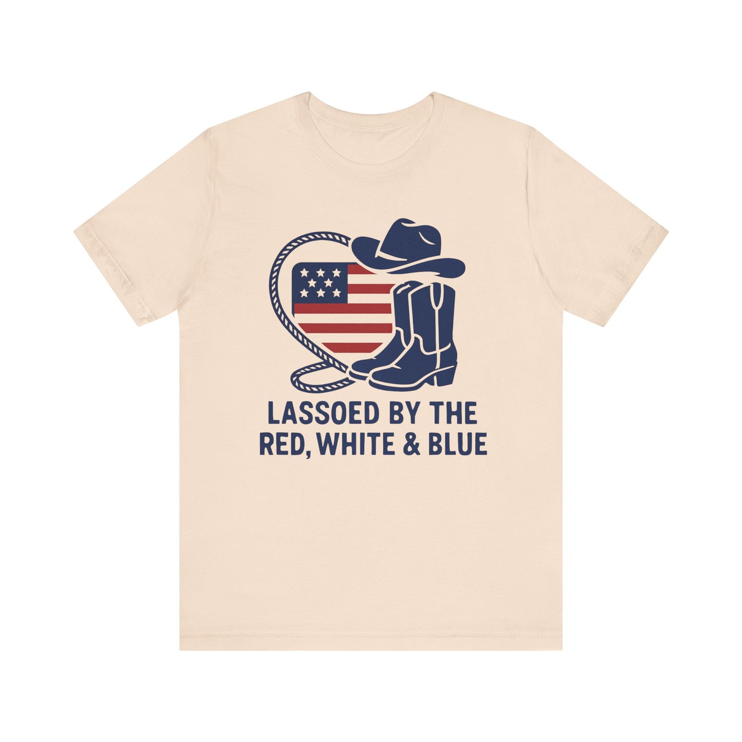 Patriotic Cowboy Tee - Lassoed by the Red, White & Blue