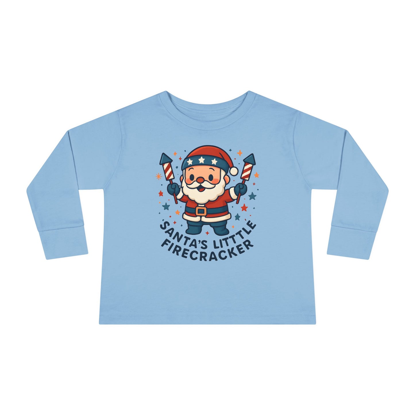 Santa’s Little Firecracker Toddler Long Sleeve Tee