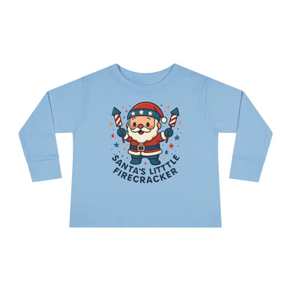 Santa’s Little Firecracker Toddler Long Sleeve Tee