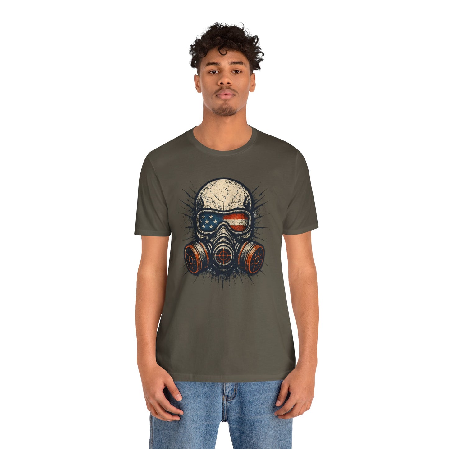 Vintage Gas Mask Unisex Tee - Retro Skull Design, Festival Streetwear