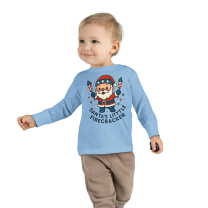 Santa’s Little Firecracker Toddler Long Sleeve Tee