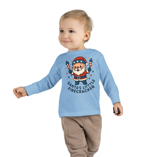 Santa’s Little Firecracker Toddler Long Sleeve Tee