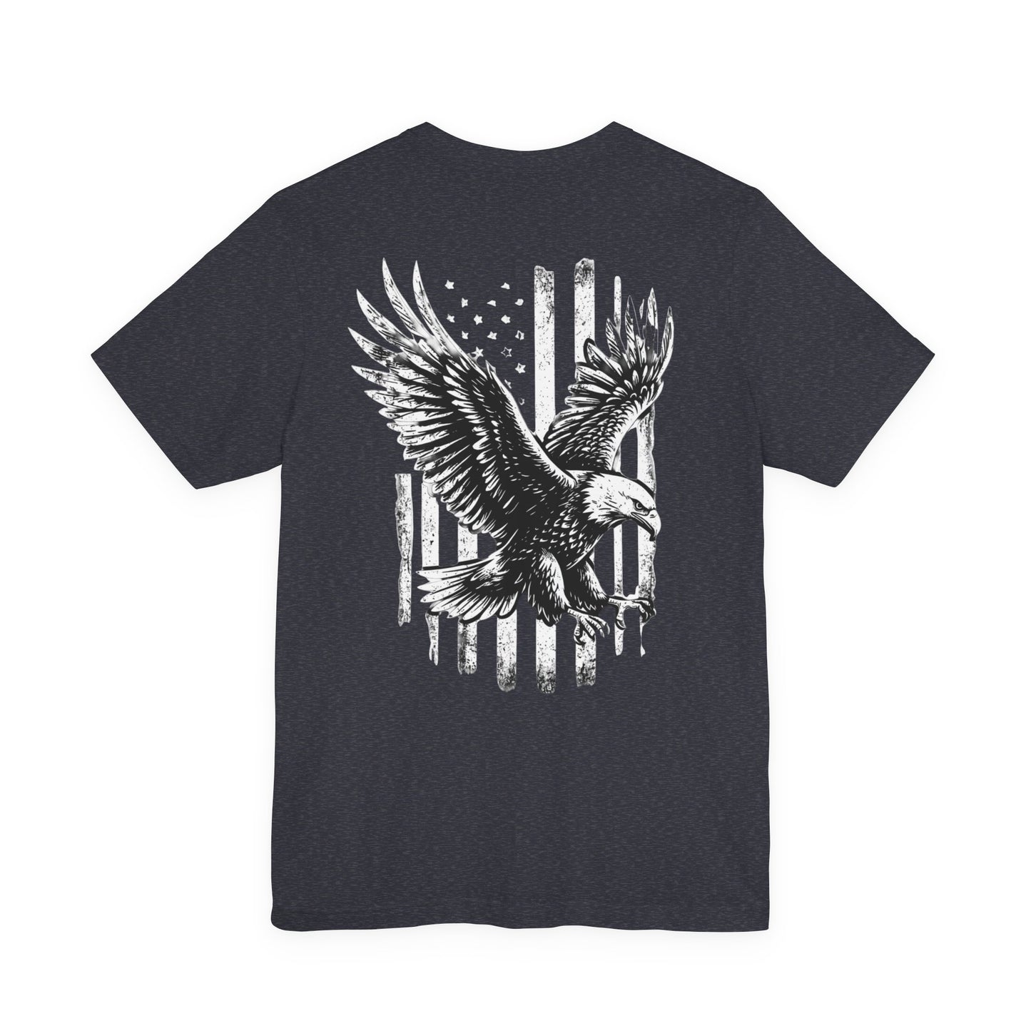 Eagle soars over America Flag