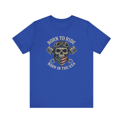 USA Born to Ride Skull Tee