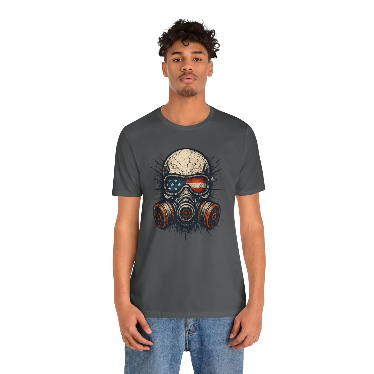 Vintage Gas Mask Unisex Tee - Retro Skull Design, Festival Streetwear