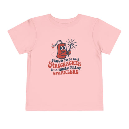 Proud to be a Firecracker Shirt, Kids Summer Apparel Celebration Tee