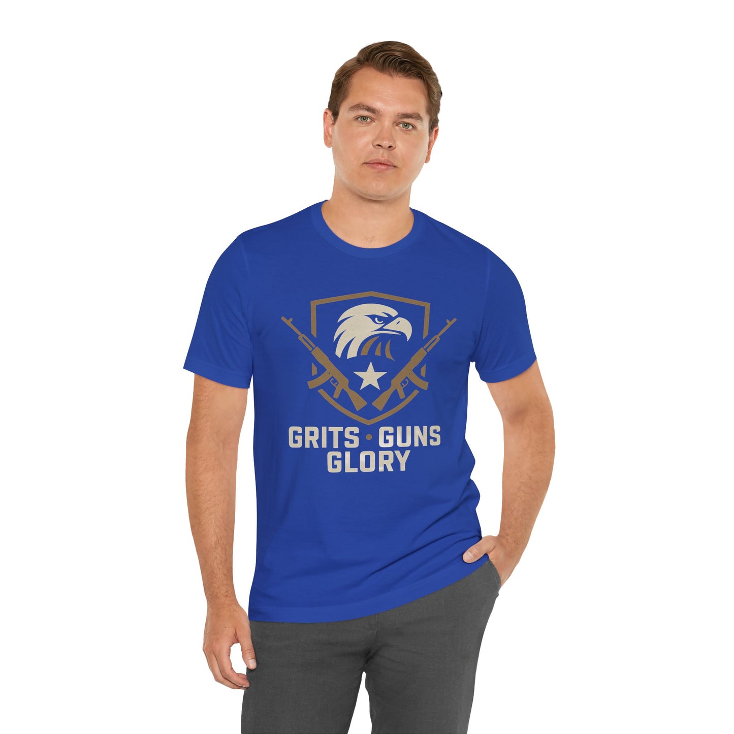 Grits Guns Glory Tee - Gift for Militant Enthusiasts, Patriot Apparel