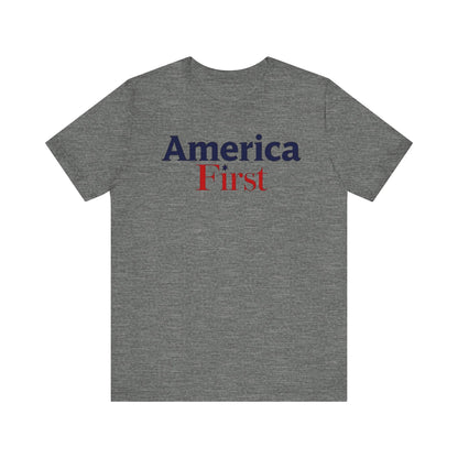 America First Unisex Jersey Tee - Casual Patriotic Shirt