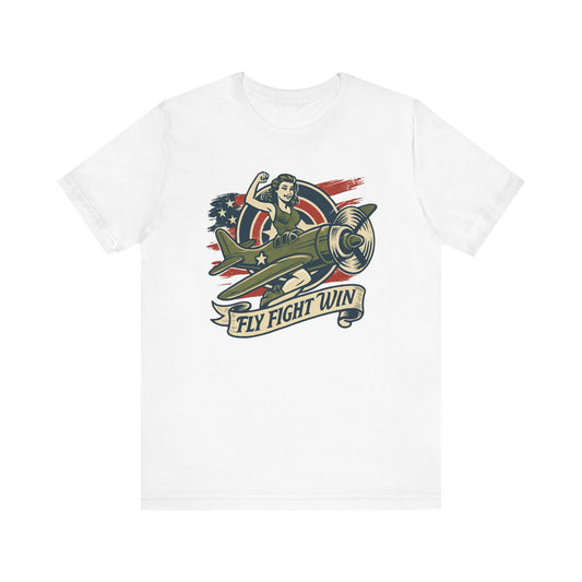 Vintage Warrior Tee - Fly Fight Win, Unisex Casual T-Shirt